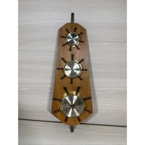 Vintage Jason Nautical Ship Wheel Weather Station